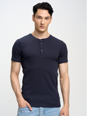 BIG STAR BIG STAR T-Shirt BASICAG_403_150 Granatowy Slim Fit