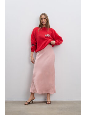 Fobya Fobya Sweter F2107 Czerwony Basic Fit