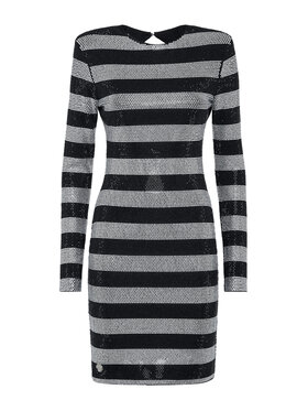 PHILIPP PLEIN PHILIPP PLEIN Večerní šaty 3081 Černá Fitted Fit