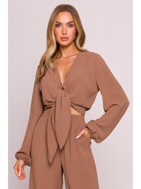 Made of Emotion Made of Emotion Top M861 Brązowy Cropp Fit