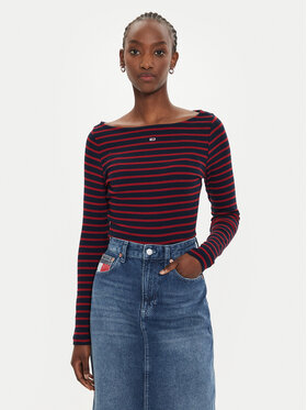 Tommy Jeans Tommy Jeans Bluse Breton DW0DW19817 Rot Slim Fit