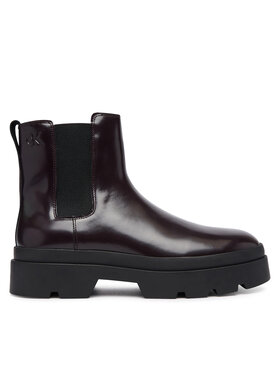 Calvin Klein Calvin Klein Sztyblety Lugged Chelsea Boot Matt Lth HM0HM02445 Brązowy ciemny