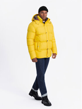 Ombre Ombre Kurtka puchowa OM-JAHP-0205 Żółty Regular Fit