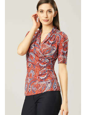QUIOSQUE QUIOSQUE Bluzka DR1229 BLOUSE Czerwony Regular Fit