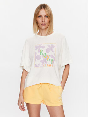 Roxy Roxy Tricou Sweet Flowers ERJZT05469 Écru Relaxed Fit