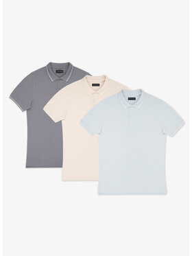 Pako Lorente Pako Lorente Komplet koszulek polo P25SF-TX-004 Szary Classic Fit