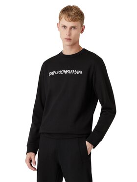 Emporio Armani Emporio Armani Bluza EMPORIO ARMANI Felpa Uomo 8N1MR6 1JRIZ F009 Nero Czarny Standard Fit