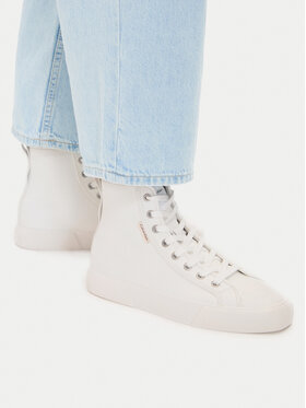 Calvin Klein Calvin Klein Trampki Vulc Lace Up Hightop Lth HW0HW03076 Biały