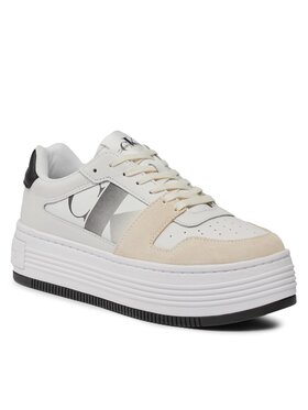 Calvin Klein Jeans Calvin Klein Jeans Sneakersy Bold Flatf Low Lace Mix Nbs Sat YW0YW01308 Biały
