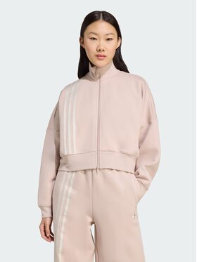 adidas adidas Bluza Off Placed 3-Stripes Zip Up Brązowy Oversize
