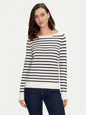 Tommy Hilfiger Tommy Hilfiger Sweter WW0WW40099 Écru Regular Fit