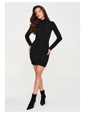 Makadamia Makadamia Sukienka codzienna M964 Czarny Fitted Fit
