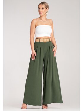 FIGL FIGL Pantaloni di tessuto M1160 Verde Loose Fit