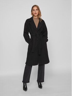 Vila Vila Cappotto di transizione 14084347 Nero Regular Fit