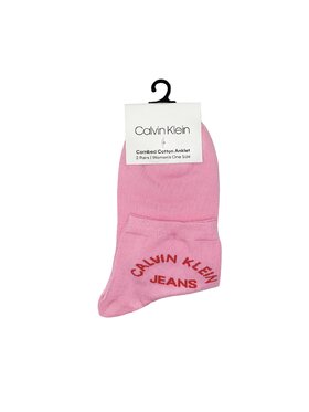 Calvin Klein Calvin Klein Skarpety Niskie Damskie SKARPETKI DAMSKIE 2-PACK Różowy