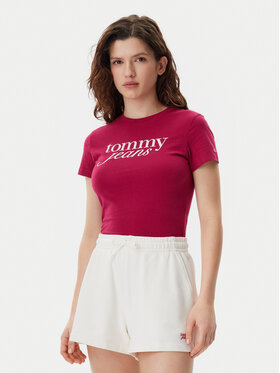Tommy Jeans Tommy Jeans T-Shirt Essential DW0DW19447 Różowy Slim Fit