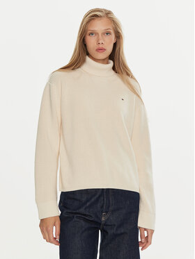 Tommy Hilfiger Tommy Hilfiger Rollkragenpullover WW0WW43094 Écru Regular Fit