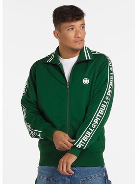 PITBULL PITBULL Bluza Oldschool Tape Logo Zielony Regular Fit