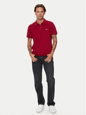 Lacoste Polo Majica PH4012 Bordo Rdeča Slim Fit