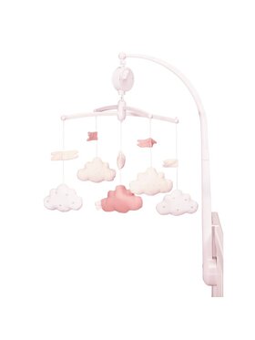 Sauthon Sauthon Karuzela z pozytywką Karuzela z pozytywką do łóżeczka różowe chmurki LILY ROSE Różowy