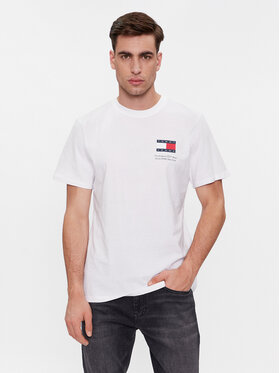 Tommy Jeans Tommy Jeans T-Shirt Essential Flag DM0DM18263 Weiß Slim Fit