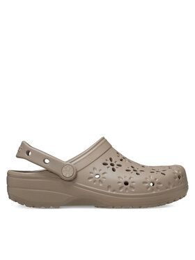 Crocs Crocs Natikači Classic Floral Cut Out Clog 210927 Rjava
