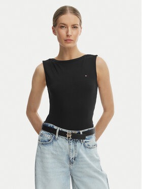 Tommy Hilfiger Tommy Hilfiger Top WW0WW47807 Čierna Slim Fit