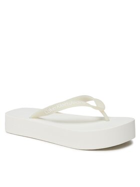 Calvin Klein Jeans Calvin Klein Jeans Tongs Beach Sandal Flatform Logo YW0YW01092 Blanc