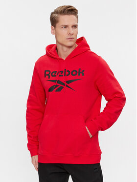 Reebok Reebok Bluza Reebok Identity Fleece Stacked Logo Pullover Hoodie IM3281 Czerwony