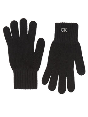 Calvin Klein Calvin Klein Rękawiczki Damskie Re-Lock Knit Gloves K60K611164 Czarny