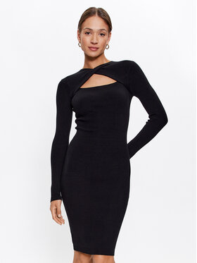 Fracomina Fracomina Úpletové šaty FR23WD5002K50601 Čierna Regular Fit