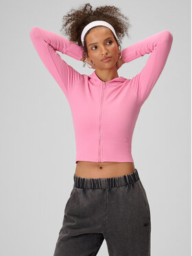 4F 4F Bluza ESSENTIAL Różowy jasny Slim Fit