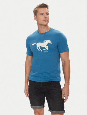 Mustang Mustang T-Shirt Austin 1016483 Niebieski Regular Fit