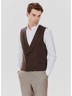 Pako Lorente Pako Lorente Kamizelka P24WP-8X-009 Brązowy Slim Fit