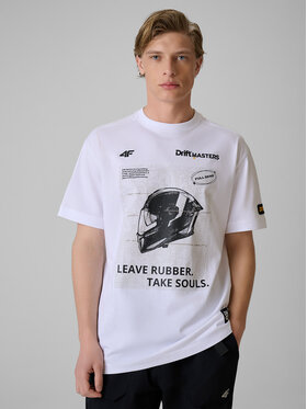 4F 4F T-Shirt MOTOSPORTS 2026 Biały Loose Fit