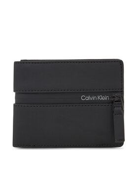 Calvin Klein Calvin Klein Мъжки портфейл Rubberized Bifold 5Cc W/Coin K50K510922 Черен