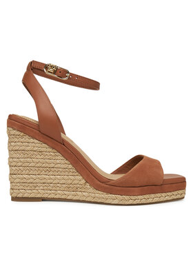 Tommy Hilfiger Tommy Hilfiger Espadrilky Leather & Suede High Wedge Espad FW0FW08803 Hnědá