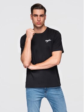 Ombre Ombre T-Shirt OM-TSPT-0258 Czarny Regular Fit