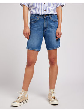 Lee Lee Szorty jeansowe RIDER Niebieski Loose Fit