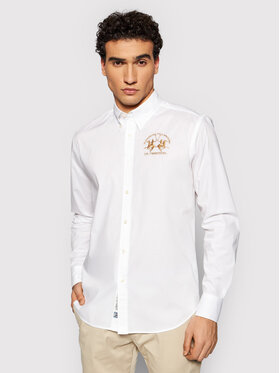 La Martina La Martina Риза Poplin CCMC01 PP003 Бял Regular Fit