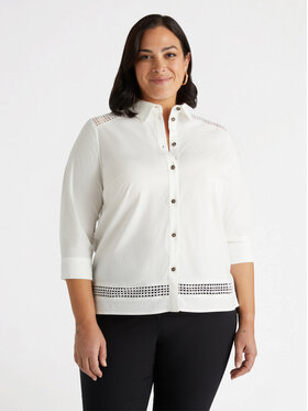 Fiorella Rubino Fiorella Rubino Koszula 5093L000150N011 Biały Boxy Fit