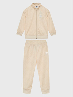 adidas adidas Tepláková souprava Monogram Print Tracksuit H62935 Bílá Regular Fit
