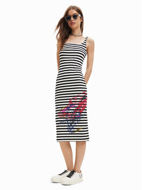 Desigual Desigual Nyári ruha 23SWVK99 Fehér Slim Fit