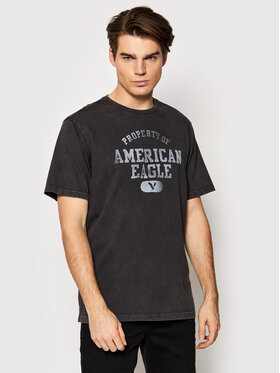 American Eagle American Eagle Тишърт 016-0181-5470 Сив Regular Fit