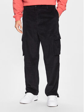 Primitive Primitive Pantaloni din material Gensis Corduroy PA123700 Negru Relaxed Fit