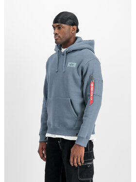 Alpha Industries Alpha Industries Bluza Backprint Hoodie Błękitny Regular Fit