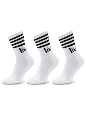New Era New Era Set od 3 para unisex visokih čarapa Stripe Crew 13113626 Bijela