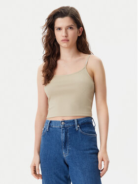 Calvin Klein Jeans Calvin Klein Jeans Top Logo J20J225312 Beżowy Slim Fit