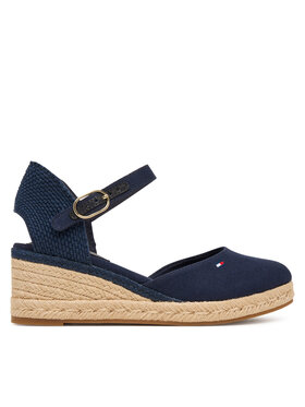 Tommy Hilfiger Tommy Hilfiger Espadrile Mid Wedge Espad Closed Toe FW0FW09233 Bleumarin