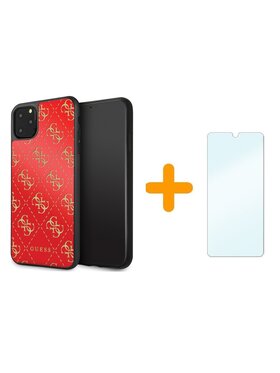 Guess Guess Etui na telefon Double Glitter Czerwony